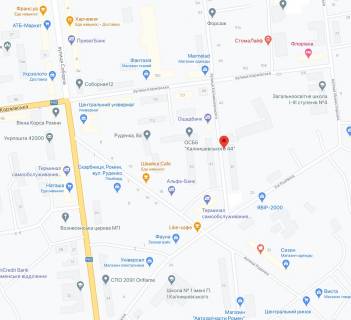 Билборд A в Ромнах, 3х6  вул. Петра Калнишевського, 35 схема