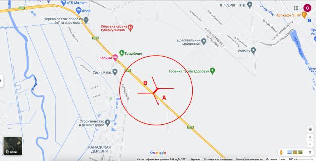 Билборд B в Киеве Гостомельське шосе-02 (04-0287-01) в напрямку Києва схема