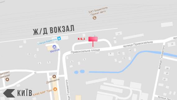 Ситилайт B в Борисполе, 1,2х1,8  вул. Київський Шлях, 63 біля центрального парку схема