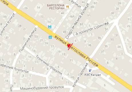 Билборд B в Одессе Рихтера ул., 11-13 - Спартаковская ул. схема