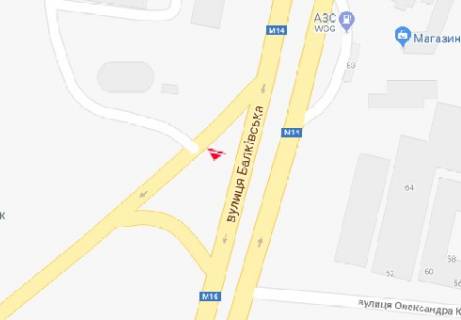 Білборд, Бігборд (Борд)  B у Одесі Балковская ул., 56 схема