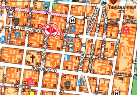 Пiллар, Пiлар A у Одесі Грецька вул., 24 - Рішельєвська вул. (Манго) схема