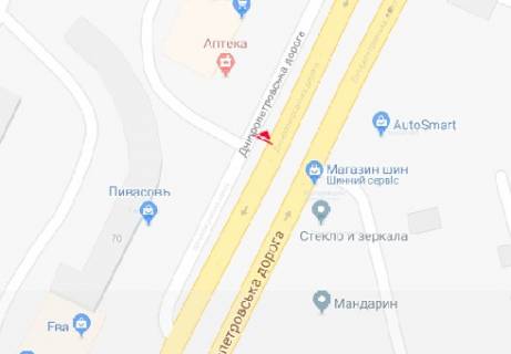 Билборд A в Одессе Семена Палия ул., 72 схема