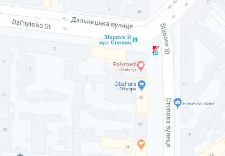 Билборд A в Одессе Степовая ул., 28 - Дальницкая ул. схема