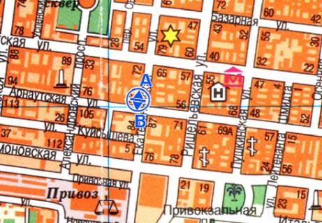 Сiтiлайт A у Одесі, 1.8x1.2  Катерининська вул., 80 - М. Арнаутська вул. схема