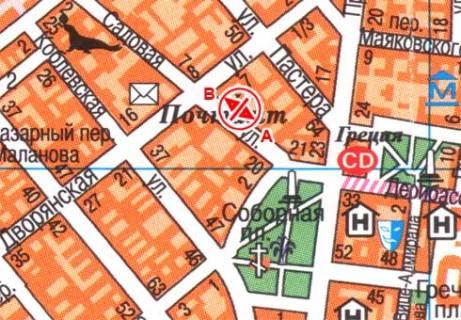 Сiтiлайт B у Одесі, 1.8x1.2  Садова вул., 13 схема