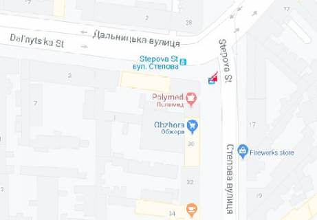 Билборд B в Одессе Степовая ул., 28 - Дальницкая ул. схема