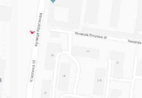 Билборд B в Одессе Краснова, 34 ул. - Генерала Швигина ул. схема