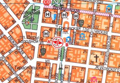 Ситилайт B в Одессе, 1.8x1.2  Буніна вул.,40 схема