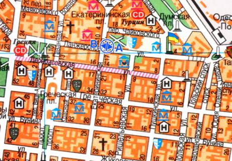 Сiтiлайт B у Одесі, 1.8x1.2  Ланжеронівська вул., 24 - Пушкінська вул., 2 схема