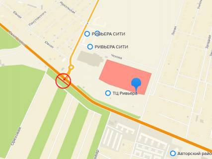 Билборд A в Одессе, 3х6  Ривьера ТРЦ поворот А схема