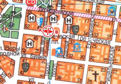 Ситилайт B в Одессе, 1.8x1.2  Грецька вул.,46 схема