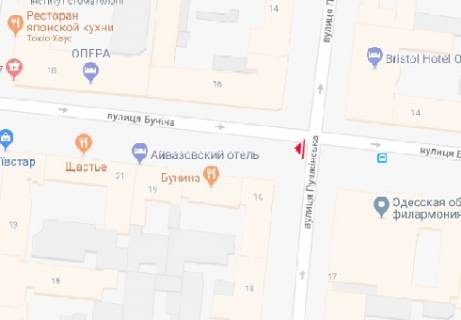 Ситилайт A в Одессе, 1.8x1.2  Буніна вул., 17 схема