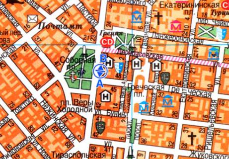 Ситилайт A в Одессе, 1.8x1.2  Преображенська вул., 36 схема