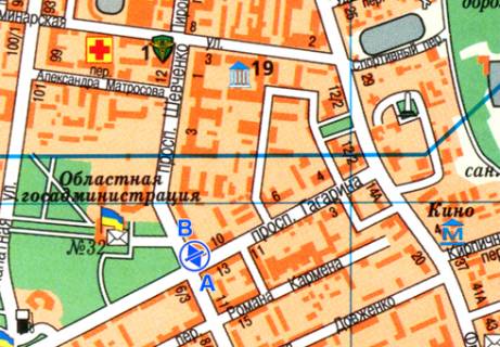 Скроллер A в Одессе Шевченко пр., 7 - Гагарина пр.  - 237285 схема