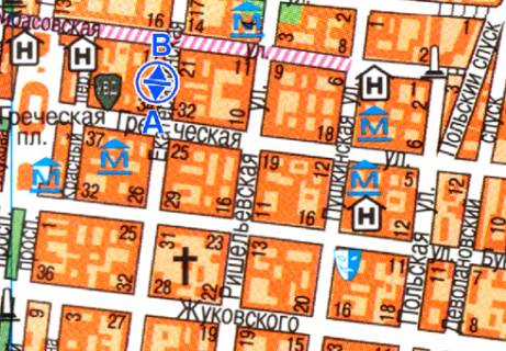 Ситилайт B в Одессе, 1.8x1.2  Катерининська вул., 20 схема