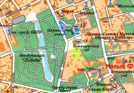 Сiтiлайт A у Одесі, 1.8x1.2  Шевченко пр. (Олімпійський сквер) схема