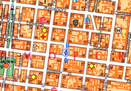 Ситилайт B в Одессе, 1.8x1.2  Пушкінська вул., 39 схема