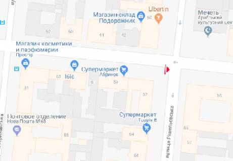 Ситилайт A в Одессе, 1.8x1.2  В. Арнаутська вул., 41 - Рішельєвська вул. схема