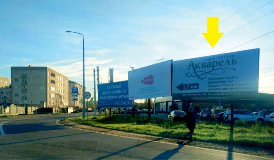 Билборд A в Жовкве, 6x3м.  м. Жовква, автокільце, на супермаркет АТБ, на вул. Вокзальна, на м. Львів., центральний вїзд в місто, траса Львів- Рава-Руська (М-09) фото 1