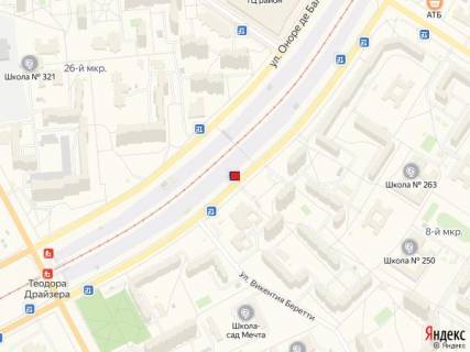 Нестандарт A в Киеве, 1,25x2,10  Вул. Бальзака,40-а схема