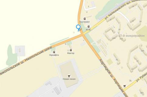 Билборд A в Запорожье, Щит 3х6.12  044_Запоріжжя_вул. Істоміна/Хортицьке шосе схема