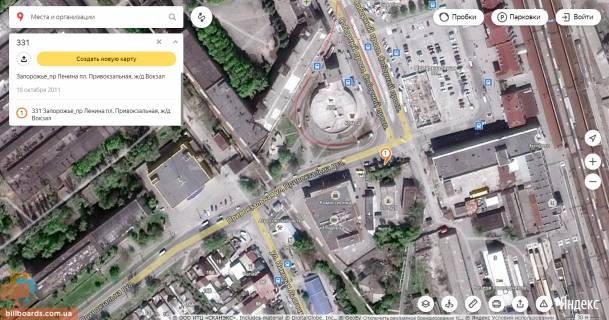 Призма A в Запорожье, 3х6  331_Запорожье_пр Соборный  пл. Привокзальная, ж/д Вокзал  - 414 схема