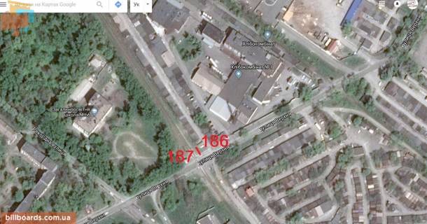 Билборд A в Запорожье, Щит 3х6.12  186 Запорожье  Верхняя (жд переезд) НОВЫЙ схема