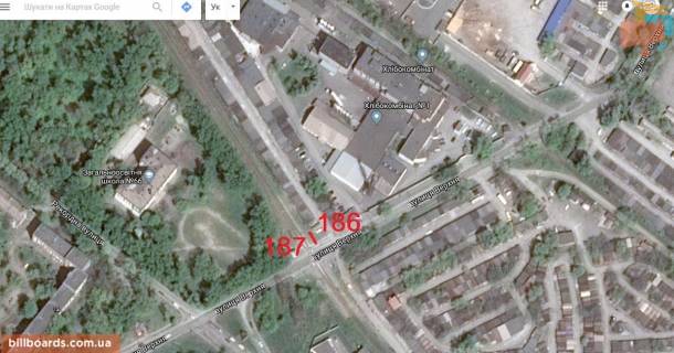Билборд B в Запорожье, Щит 3х6.12  187 Запорожье  Верхняя (жд переезд)  схема