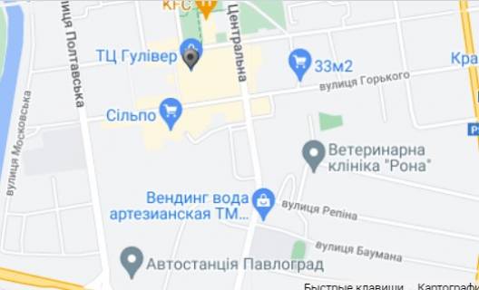 Ситилайт A в Павлограде, 1,2x1,9  вул. Шевченко (ТЦ Гулівер блок А, ЦЕНТР) схема