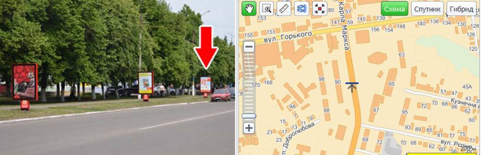 Сiтiлайт B у Павлограді, 1,2x1,8  вул. Центральна (ЦЕНТР) схема