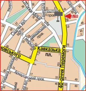 Билборд A в Кропивницкий (Кировоград), 3x6  вул.40 років Перемоги схема