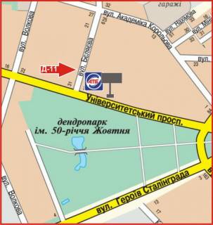 Билборд A в Кропивницкий (Кировоград), 3x6  просп.Правды, 9/1 (вул. Тельнова) схема