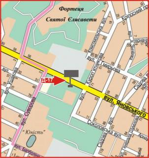 Билборд A в Кропивницкий (Кировоград), 3x6  вул.Яновського схема