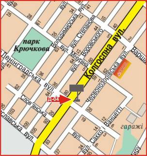 Білборд, Бігборд (Борд)  B у Кропивницький (Кіровоград) вул. Колгоспна (вул.Левитського) схема