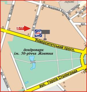 Билборд A в Кропивницкий (Кировоград) просп.Правди, 9/1 (вул. Тельнова,9/1) схема