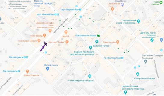 Ситискролл B в Киеве Нижній Вал, 19/21 схема