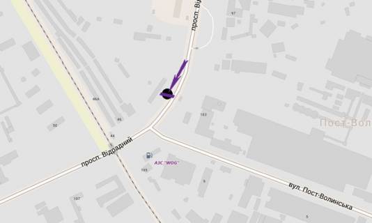 Призма A в Киеве, 6 X 3 м  пр. Відрадний, навпроти 103 - 270922 схема