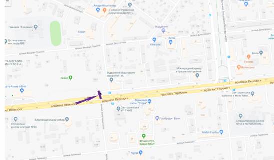 Призма B в Киеве, 6 X 3 м  пр. Берестейський, 130/1, автосалон "Iнфініті" - 270894 схема