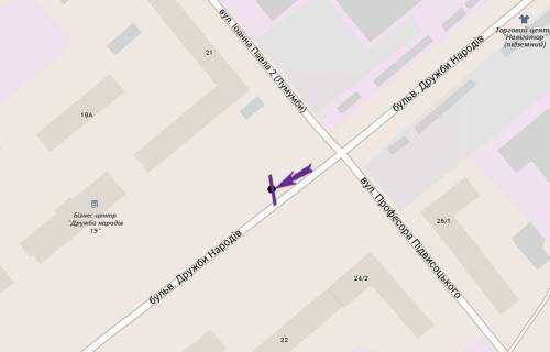 Скроллер A в Киеве, 3,14 X 2,3 м  бульв. Миколи Міхновського, 21(дружби народів) - 270782 схема