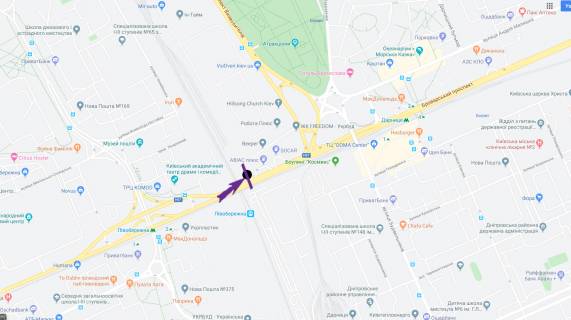 Билборд B в Киеве, 6 X 3 м  пр. Броварський, 53 схема