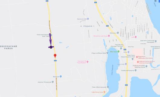 Білборд, Бігборд (Борд)  B у Києві, 6 X 3 м  пр. Мінський схема