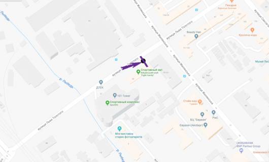 Ситилайт A в Киеве, 1,2 X 1,8 м  вул.Гетьмана Павла Скоропадського(вул.л.толстого),55 схема