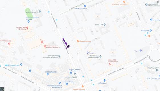 Билборд B в Киеве, 6 X 3 м  вул. Братиславська, 34 схема