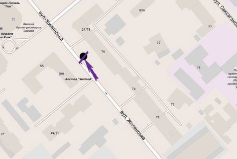 Сітіскролл A у Києві, 1,27 X 1,86 м  вул. Жилянська, 76 схема