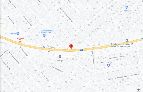 Билборд A в Кропивницкий (Кировоград) вул.М.Левитського схема