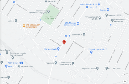 Билборд A в Кропивницкий (Кировоград) Колхозна, 27 школа схема