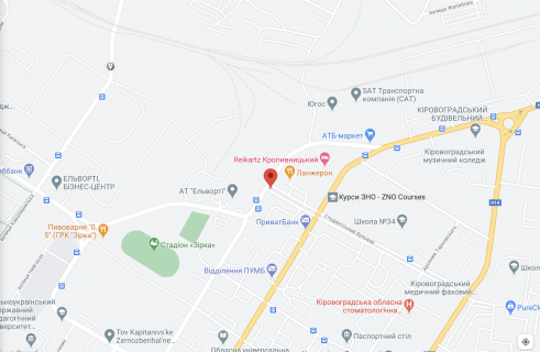 Билборд B в Кропивницкий (Кировоград) вул. Гузара схема