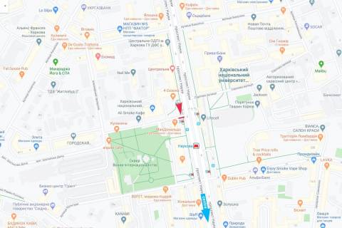 Видеоборд A в Харькове, 6x3  Науки пр-т, м. Наукова (Гіпермаркет "МЕГА Антошка", ФЦ "Металіст", Економічний Університет ІНЖЕК, ТЦ "Призма"), центр - 295710 схема
