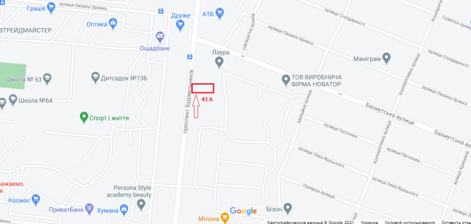 Білборд, Бігборд (Борд)  A у Маріуполі, 3х6  пр. Строителей 177 схема
